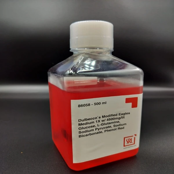 Dulbecco`s Modified Eagles Medium 1X w/ 4500mg/lit Glucose, L-Glutamine, Sodium Pyruvate, Sodium Bicarbonate, Phenol Red by Sisco Research Laboratories (SRL)